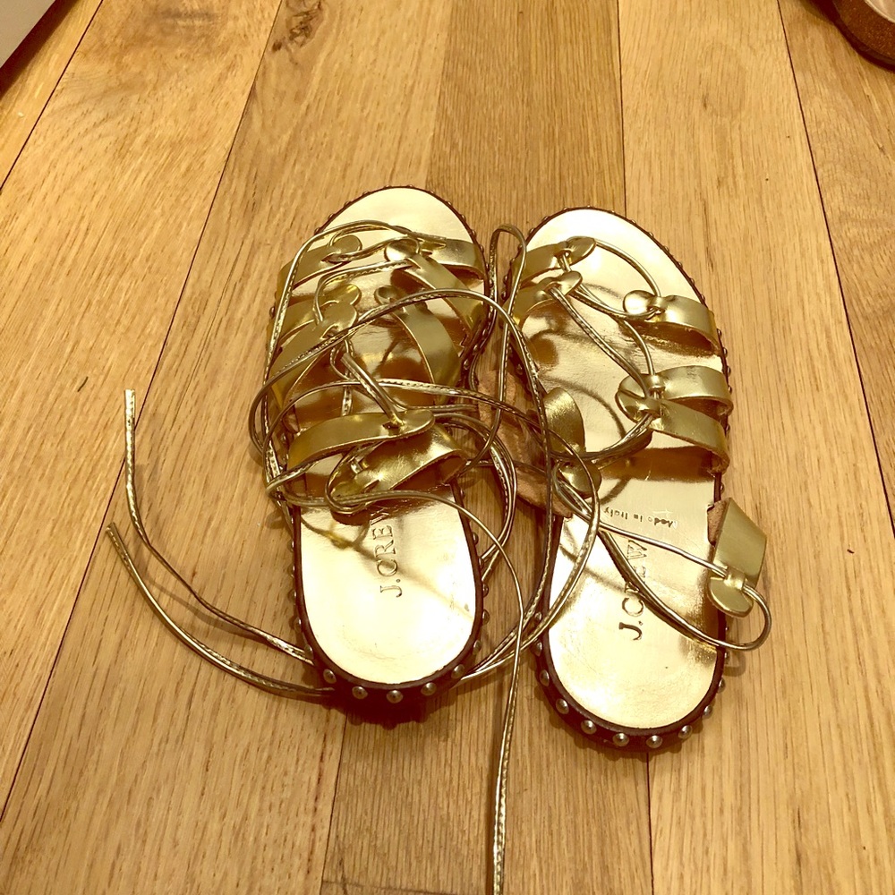 J crew gold sandals
